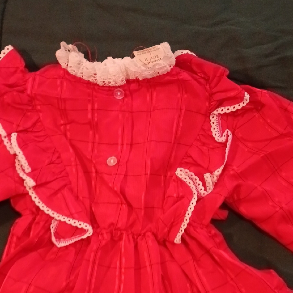 Red Ruffled Baby Dress - Picture 8 of 8